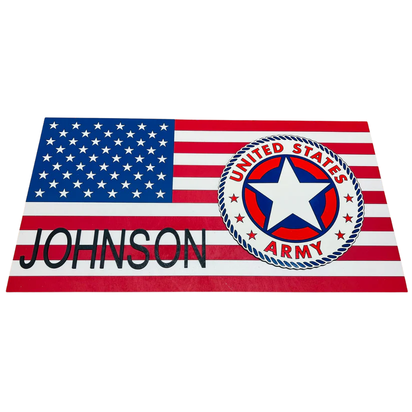 Personalized United States Army Pride - Laser-Cut Wooden Flag