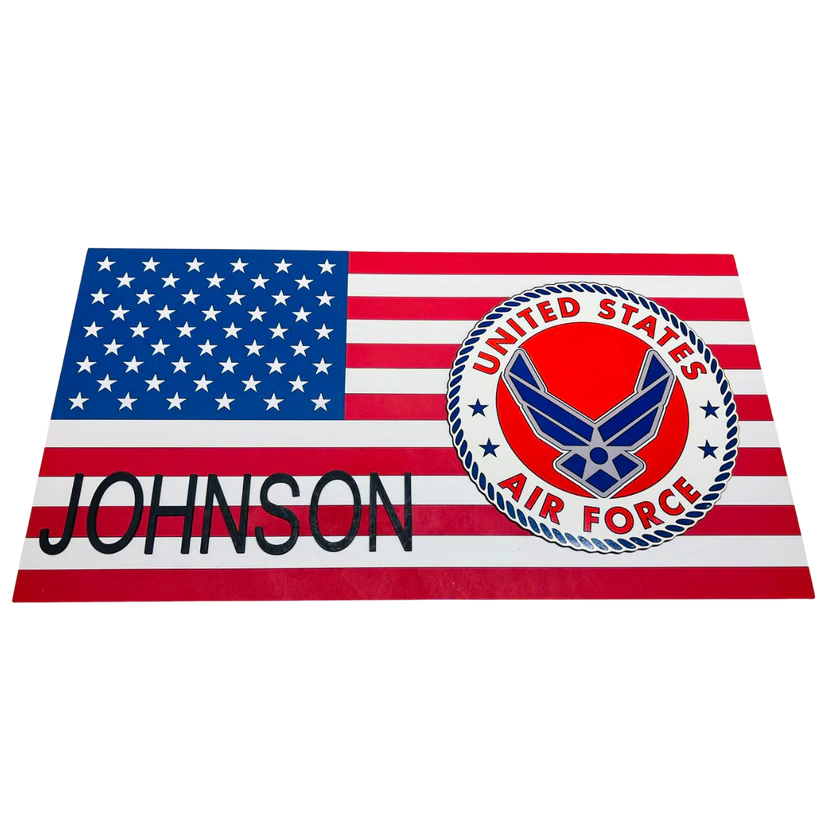 Custom Air Force Wooden Flag - Laser-Cut & Personalized