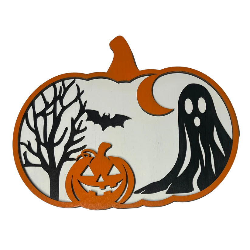 Ghostly Glow & Pumpkin Fun: Layered Halloween Pumpkin Art!